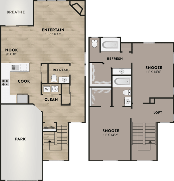 1 & 2 Bedroom Apartments in Denver for Rent Floor Plans